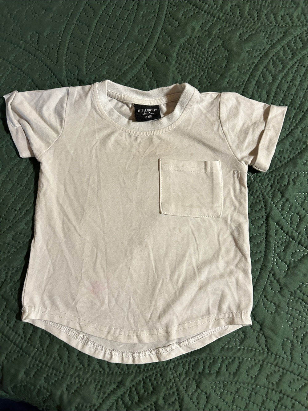 Little Bipsy Cream Pocket Tee - Short Sleeve